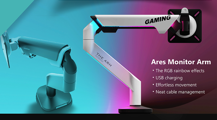 Ares RGB Gaming Monitor Mount Arm Manufacturer - Modernsolid