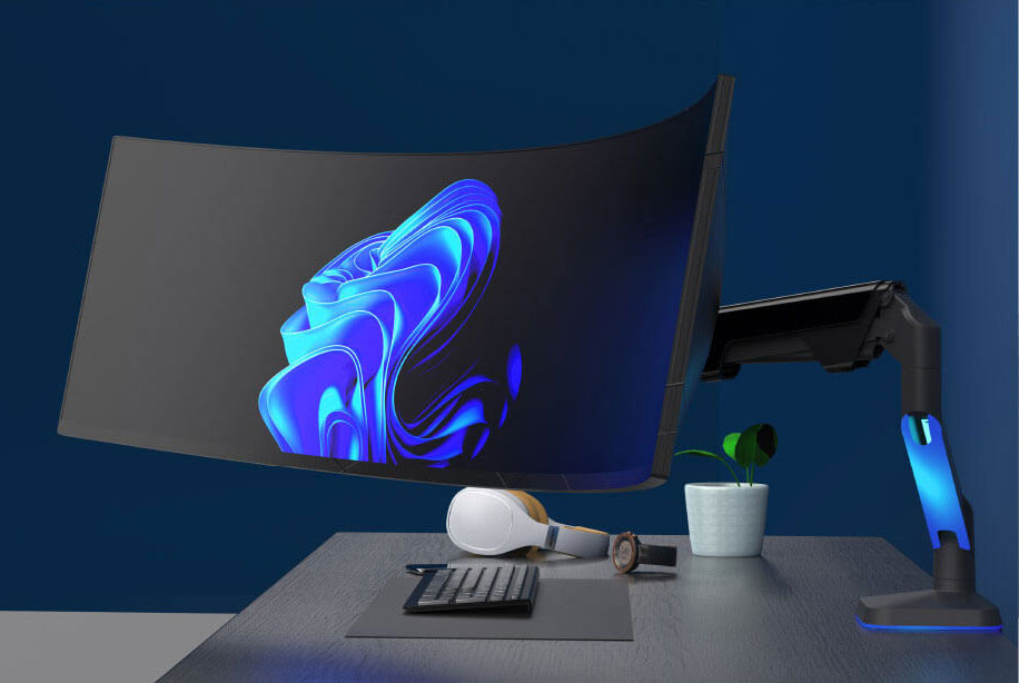 Ares Curved Pro Monitor Arm with RGB Lighting& USB Charging Ares Curved Pro Monitor Arm with RGB Lighting& USB Charging