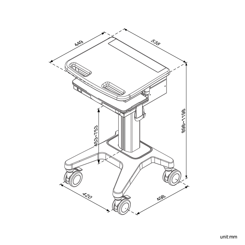 Medical Laptop Cart (HC-150)