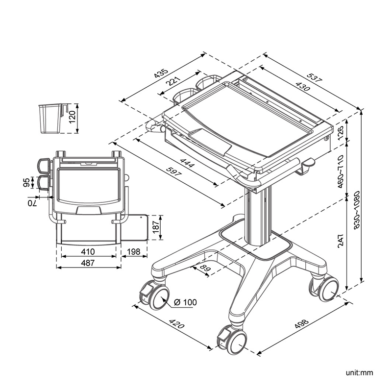 Medical Laptop Cart (HC-300)