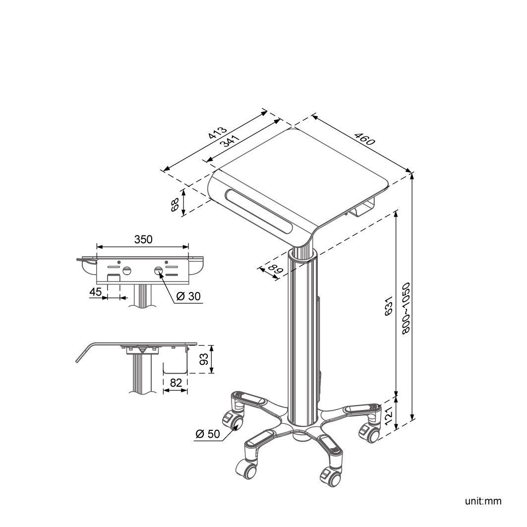 Medical Laptop Cart (HC-360)