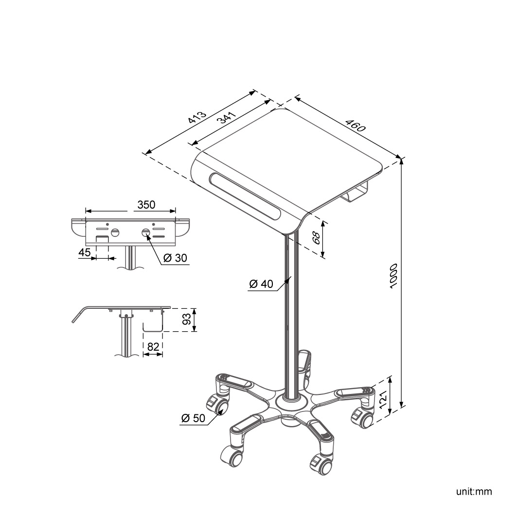 Medical Laptop Cart (HC-520)