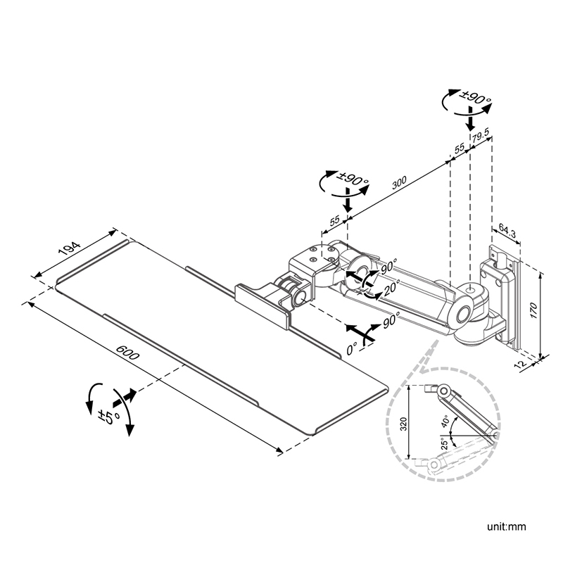 Gas-spring Assisted Articulating Arm (HM-8617)