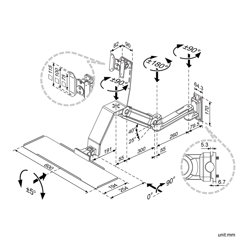 Gas-spring Assisted Articulating Arm (HM-8625)