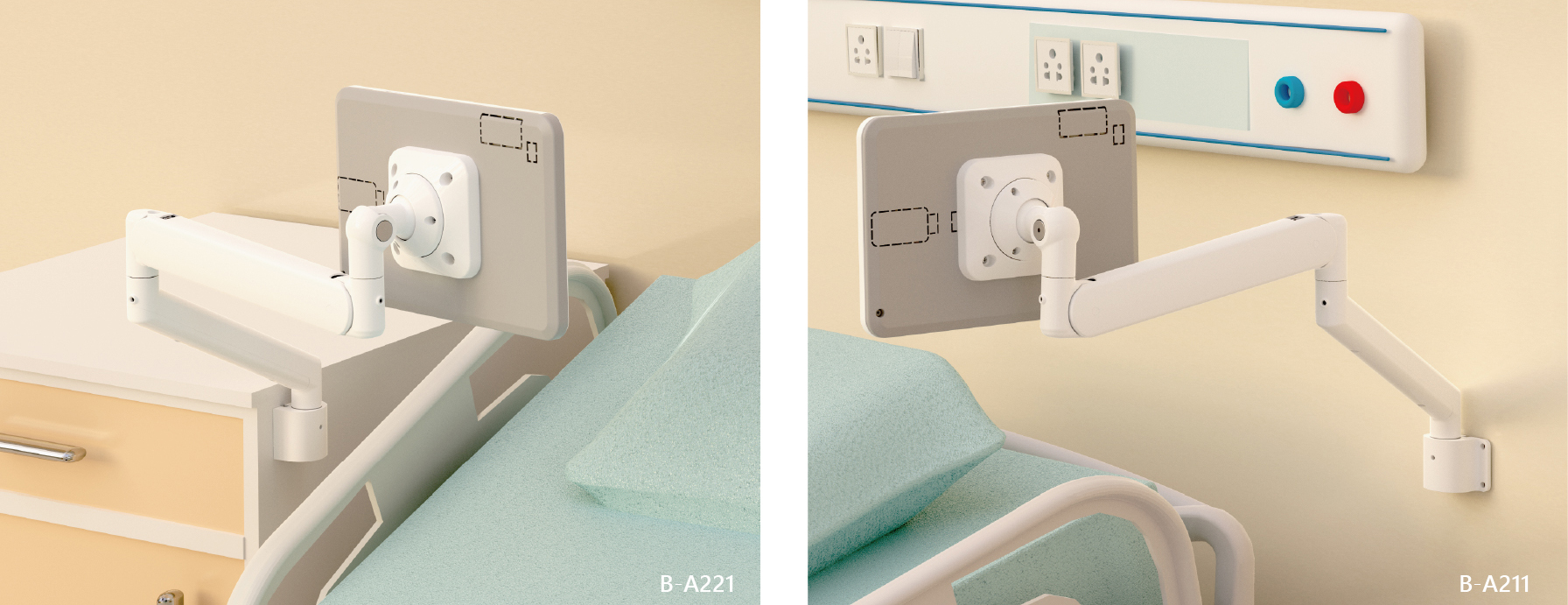 Modernsolid B-A211 & B-A221 Bedside Monitor Arms