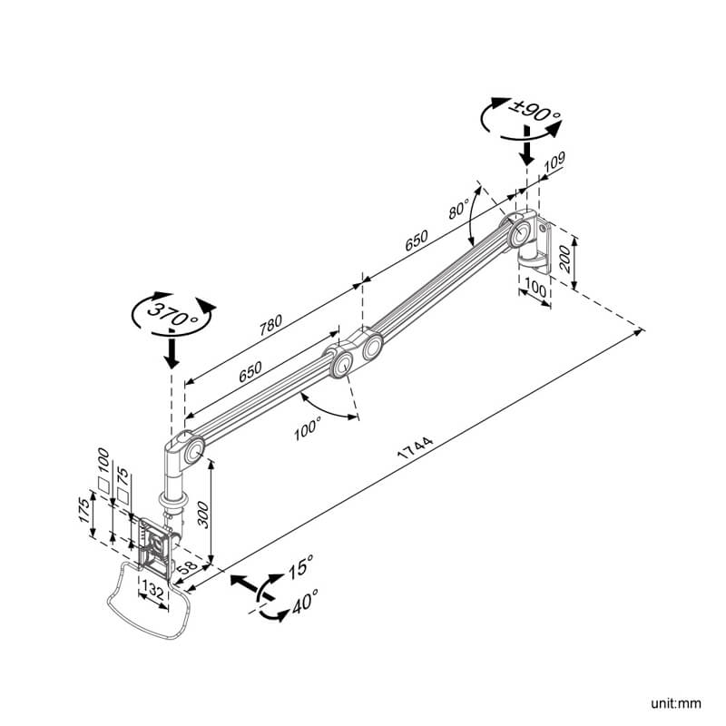 Hospital LCD/TV Monitor Arm (HA-501)