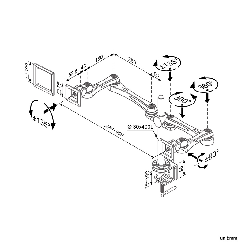 Dual Monitor Arm (LA-515-1)