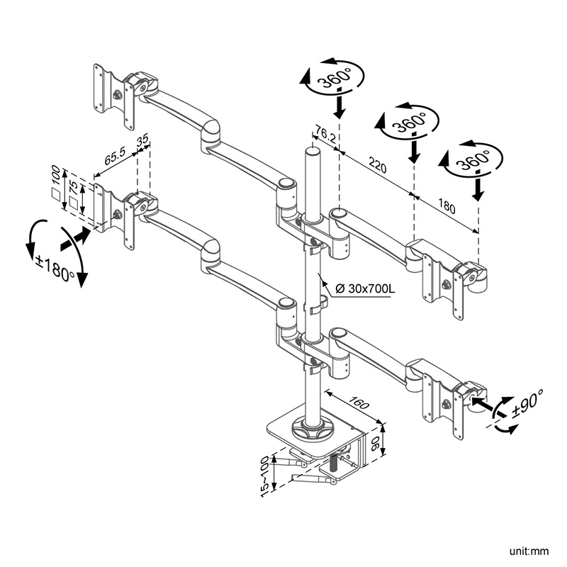 Swallow Quad Monitor Arm (FA-517-1)