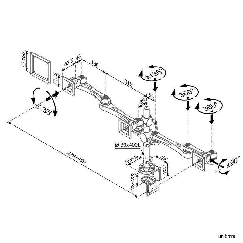 Multiple Monitor Arm (LA-516-1)