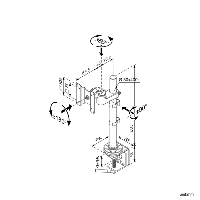 Swallow Single Monitor Arm (FA-51-3)