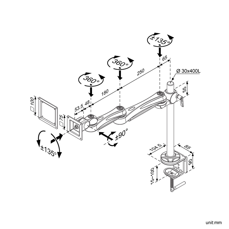 Ergonomic monitor Arm (LA-51-1)