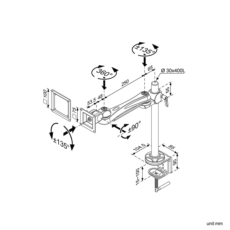 Ergonomic Monitor Arm (LA-51-2)